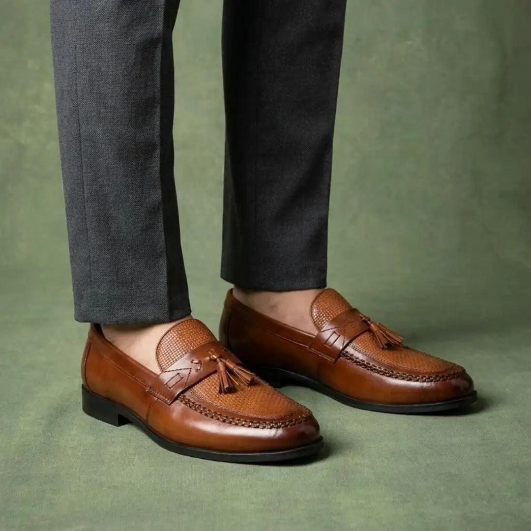 The Carver Men's Leather Basketweave Loafer