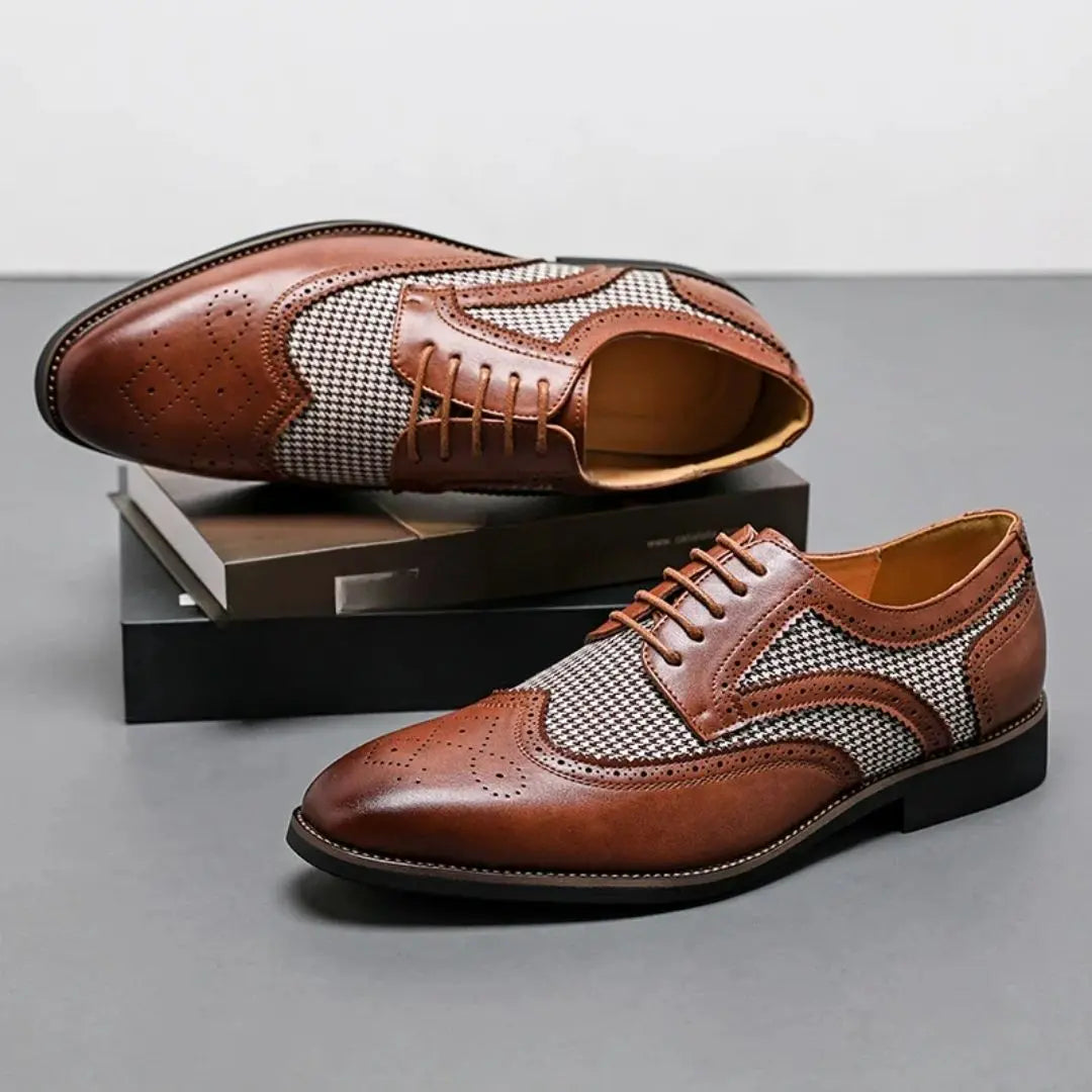 Ashcombe - Houndstooth Wingtip Derby