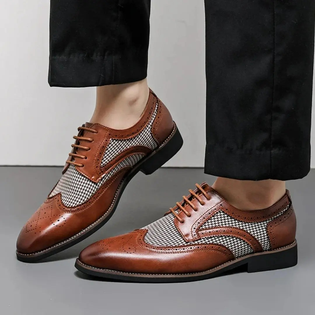 Ashcombe - Houndstooth Wingtip Derby