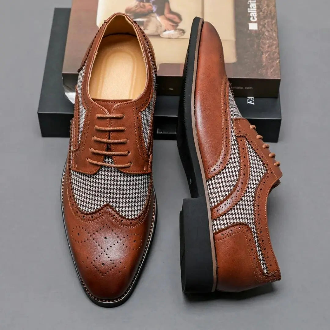 Ashcombe - Houndstooth Wingtip Derby