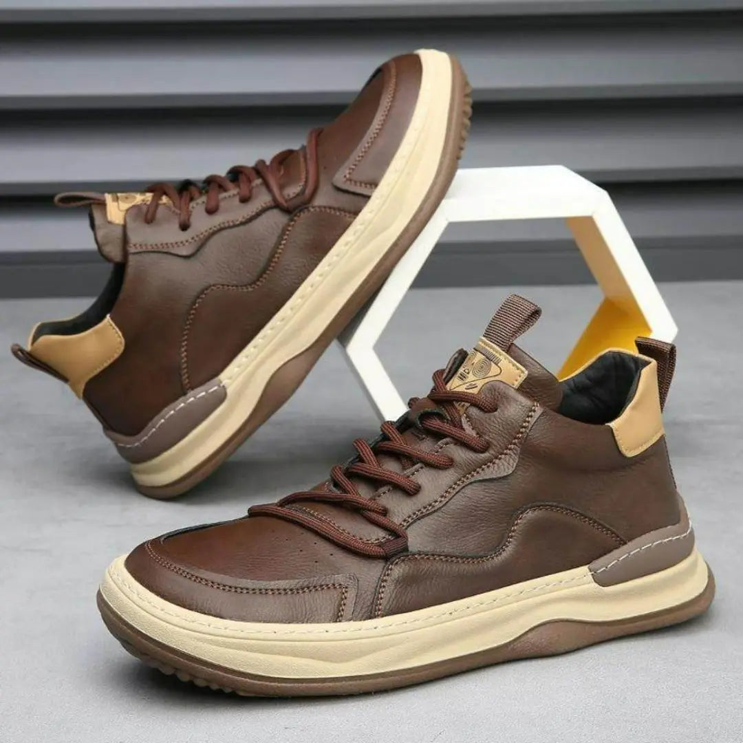 Alberti Men's Leather Trainers - Olympus London