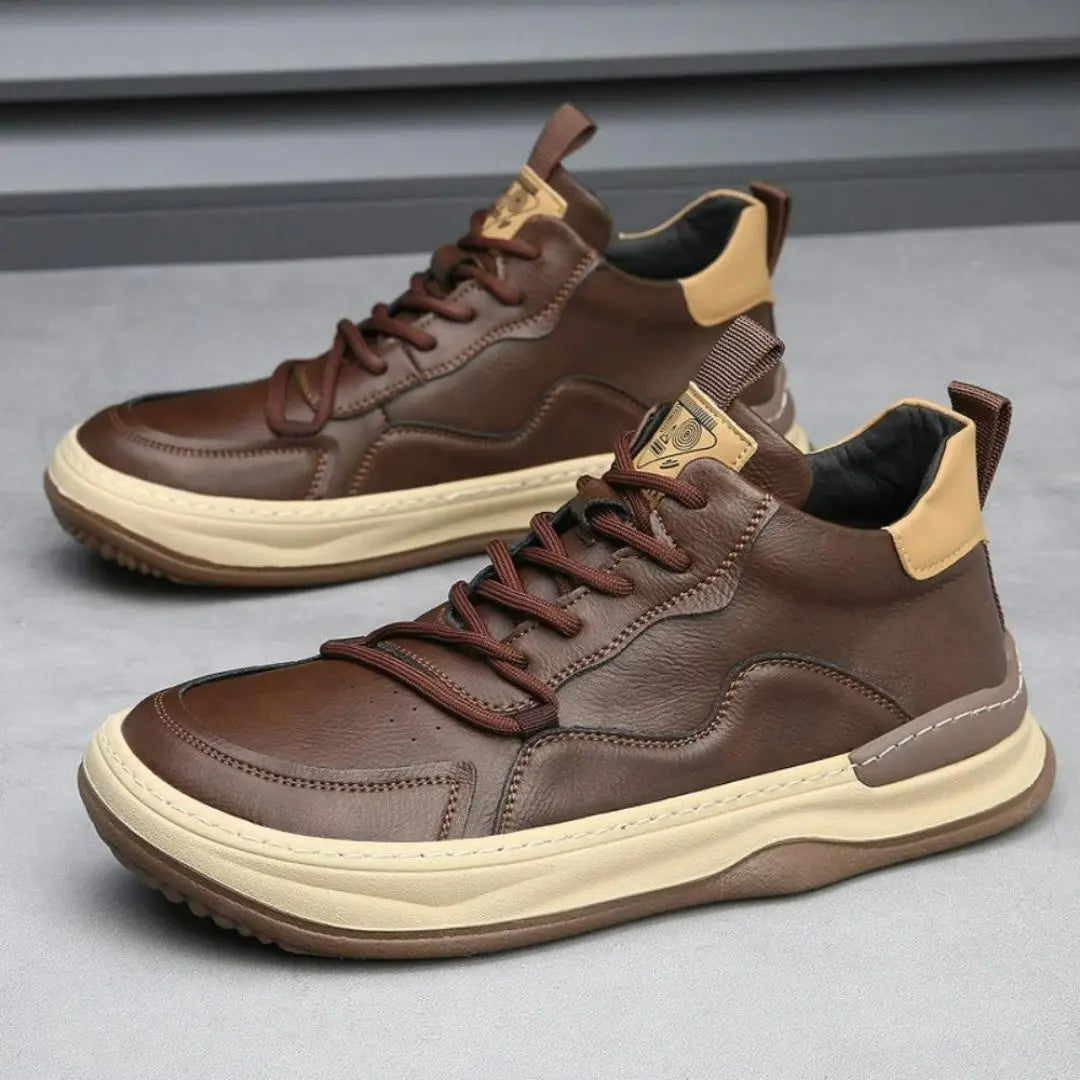 Alberti Men's Leather Trainers - Olympus London