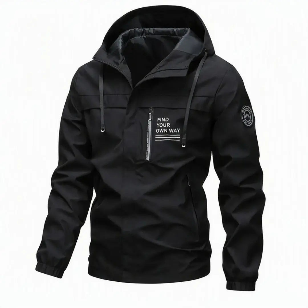 Men's Outdoor Windbreaker with Detachable Hood