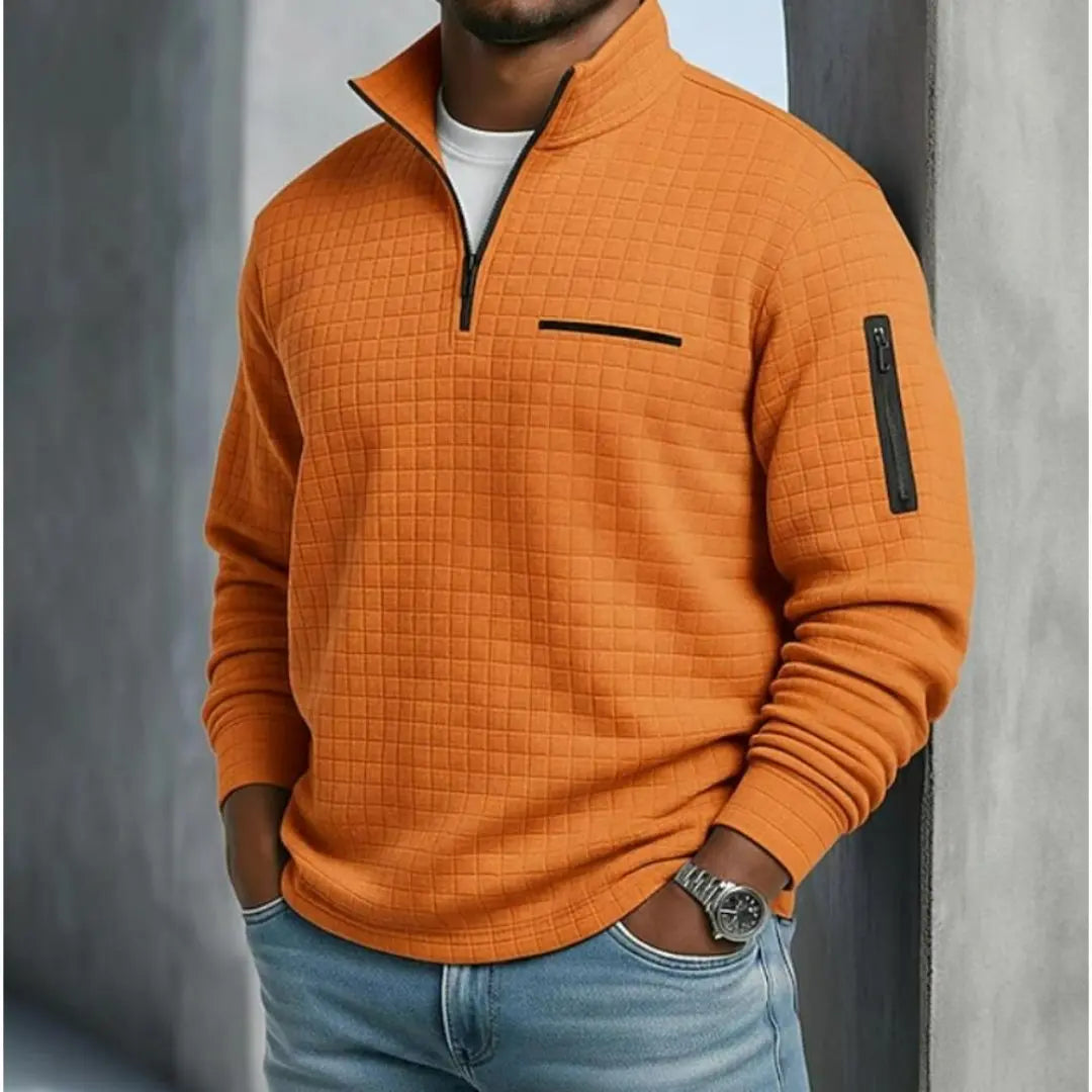 Edward - Casual Long Sleeve Waffle Sweater