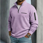 Edward - Casual Long Sleeve Waffle Sweater