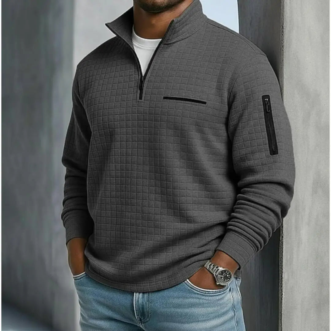 Edward - Casual Long Sleeve Waffle Sweater