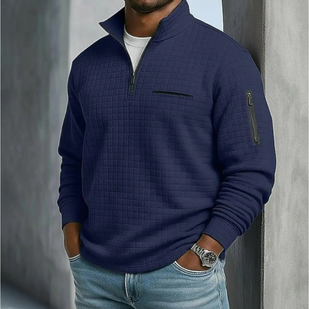 Edward - Casual Long Sleeve Waffle Sweater