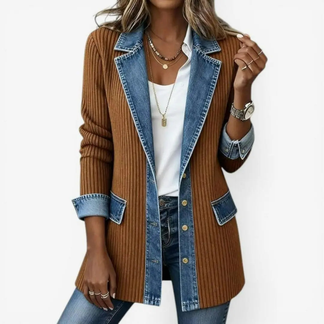 Elaine - Elegant Layered Collar Button Jacket