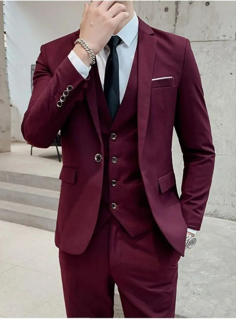 Kane - Single Breasted Two-buttons 3 Pieces Suit