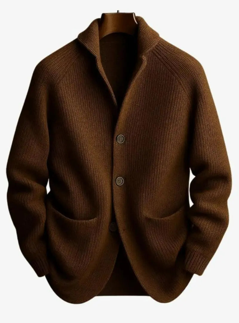 Lawrence - Men's Tailored Button-Front Knit Cardigan