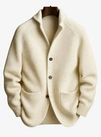 Lawrence - Men's Tailored Button-Front Knit Cardigan