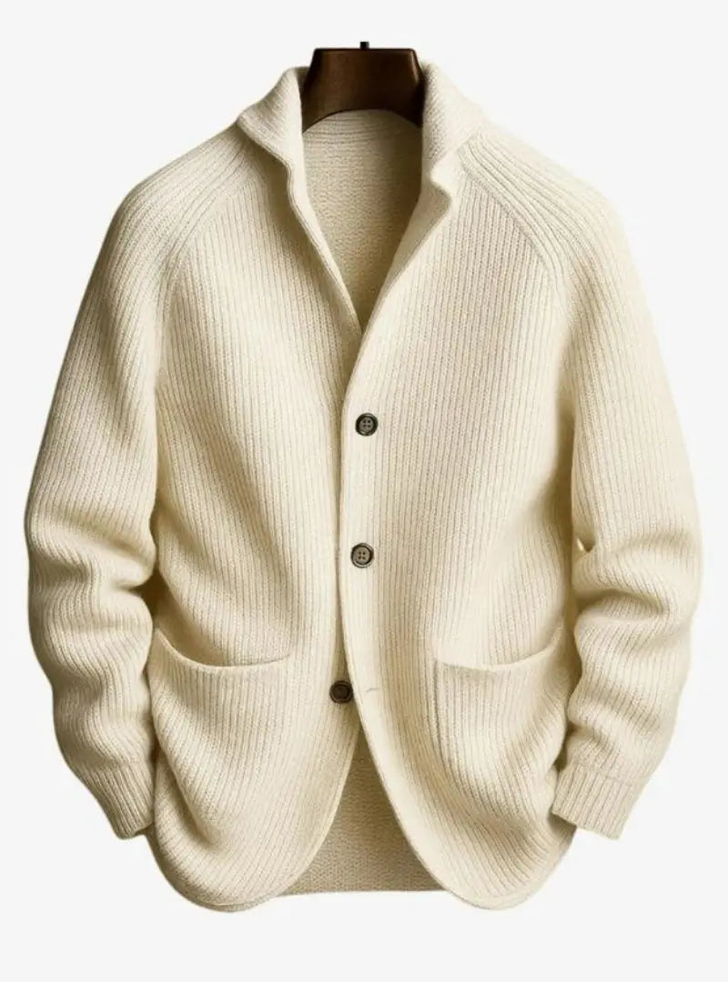 Lawrence - Men's Tailored Button-Front Knit Cardigan