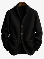 Lawrence - Men's Tailored Button-Front Knit Cardigan