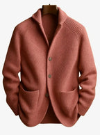 Lawrence - Men's Tailored Button-Front Knit Cardigan