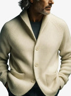 Lawrence - Men's Tailored Button-Front Knit Cardigan
