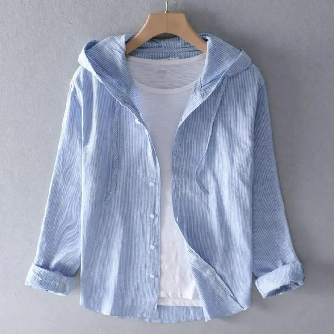 Nova Men's Linen Hoodie - Olympus London