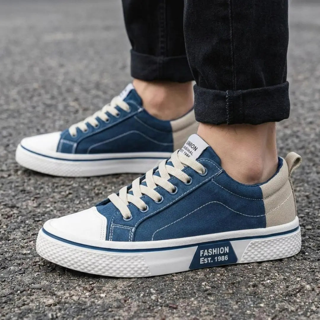 Retroglide - Men's Canvas Court Sneaker with Graphic Sole