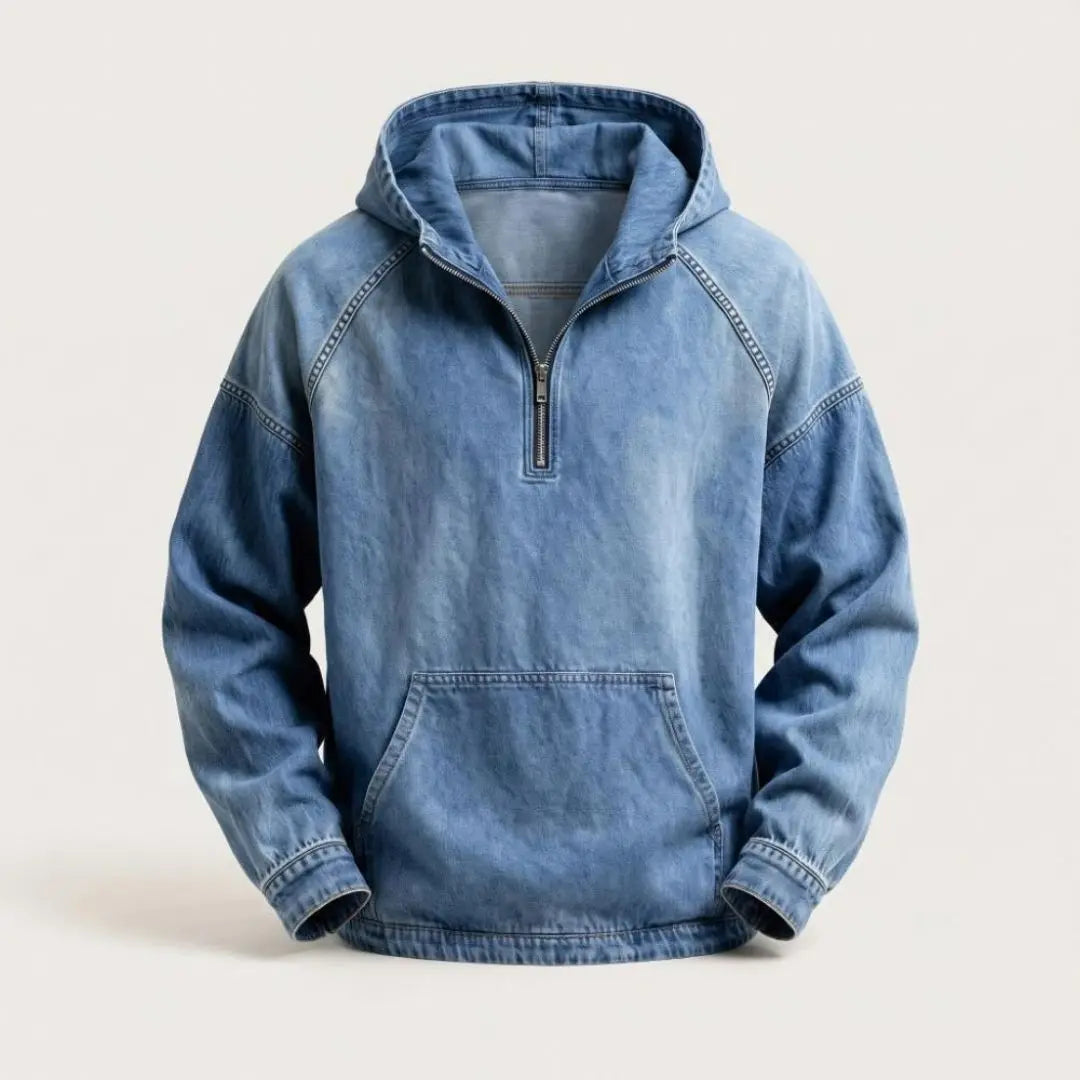 Rivington Half-zip Denim Men's Jacket - Olyndra London