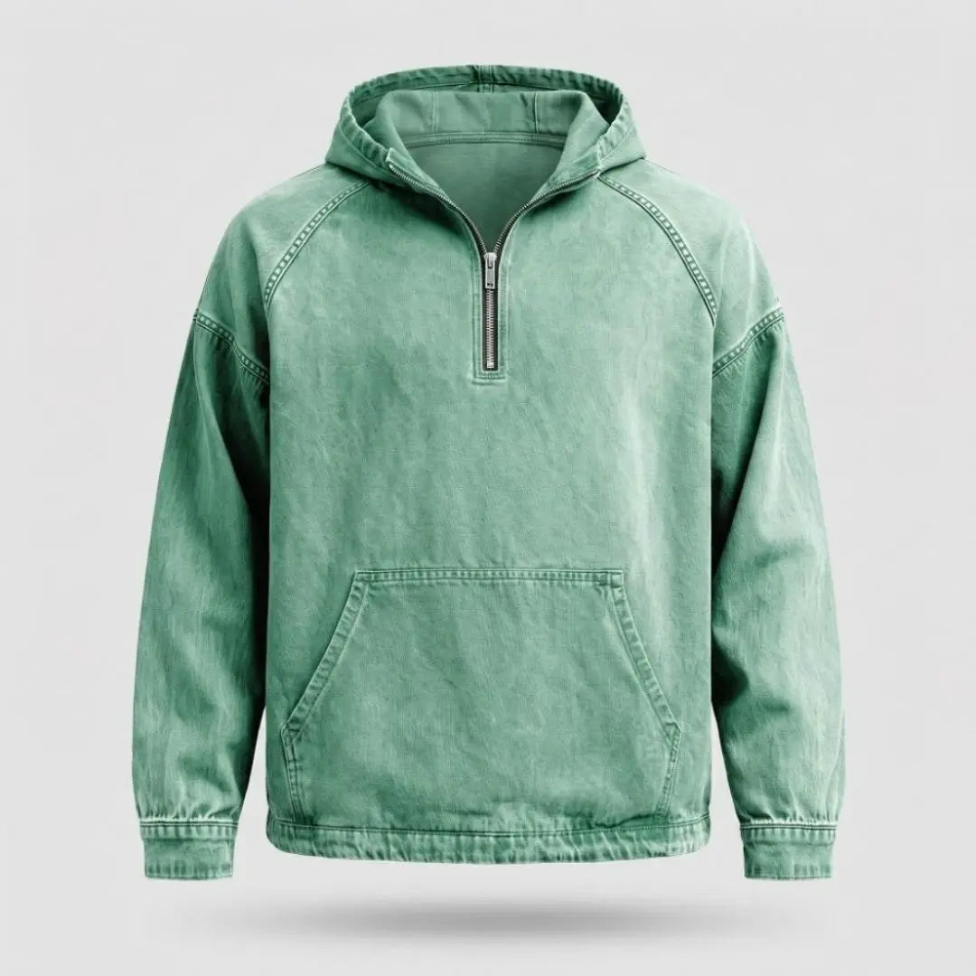 Rivington Half-zip Denim Men's Jacket - Olyndra London