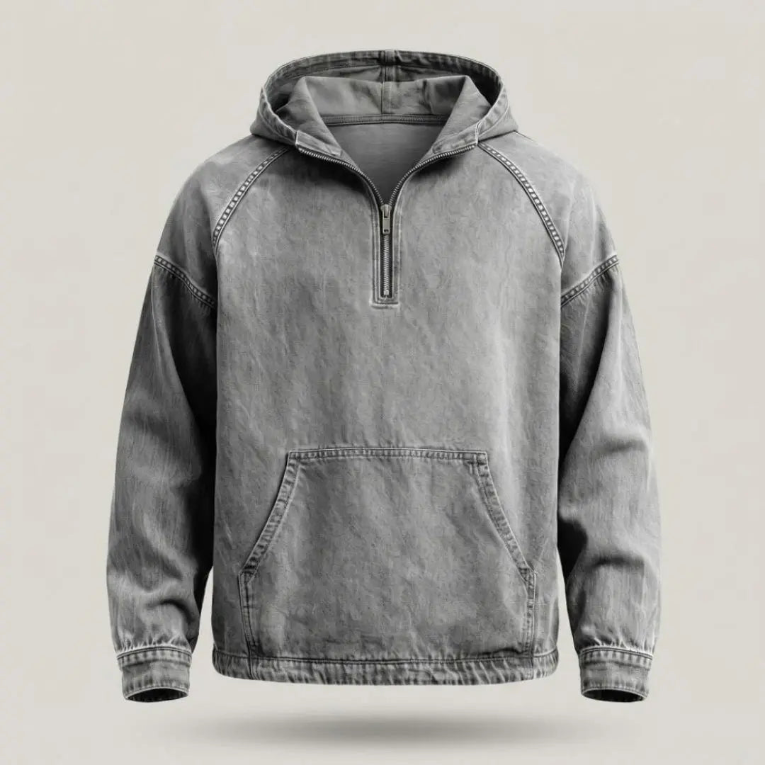 Rivington Half-zip Denim Men's Jacket - Olyndra London