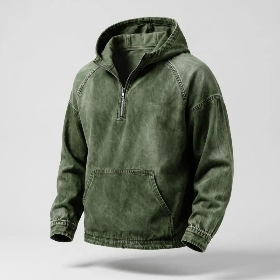 Rivington Half-zip Denim Men's Jacket - Olyndra London