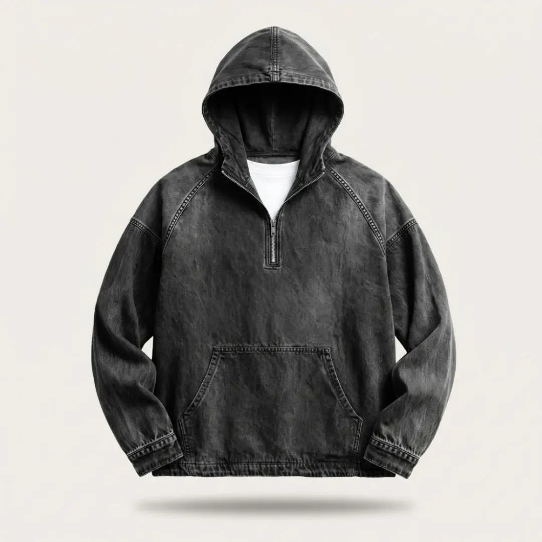 Rivington Half-zip Denim Men's Jacket - Olyndra London