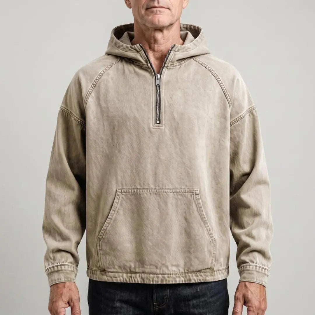 Rivington Half-zip Denim Men's Jacket - Olyndra London