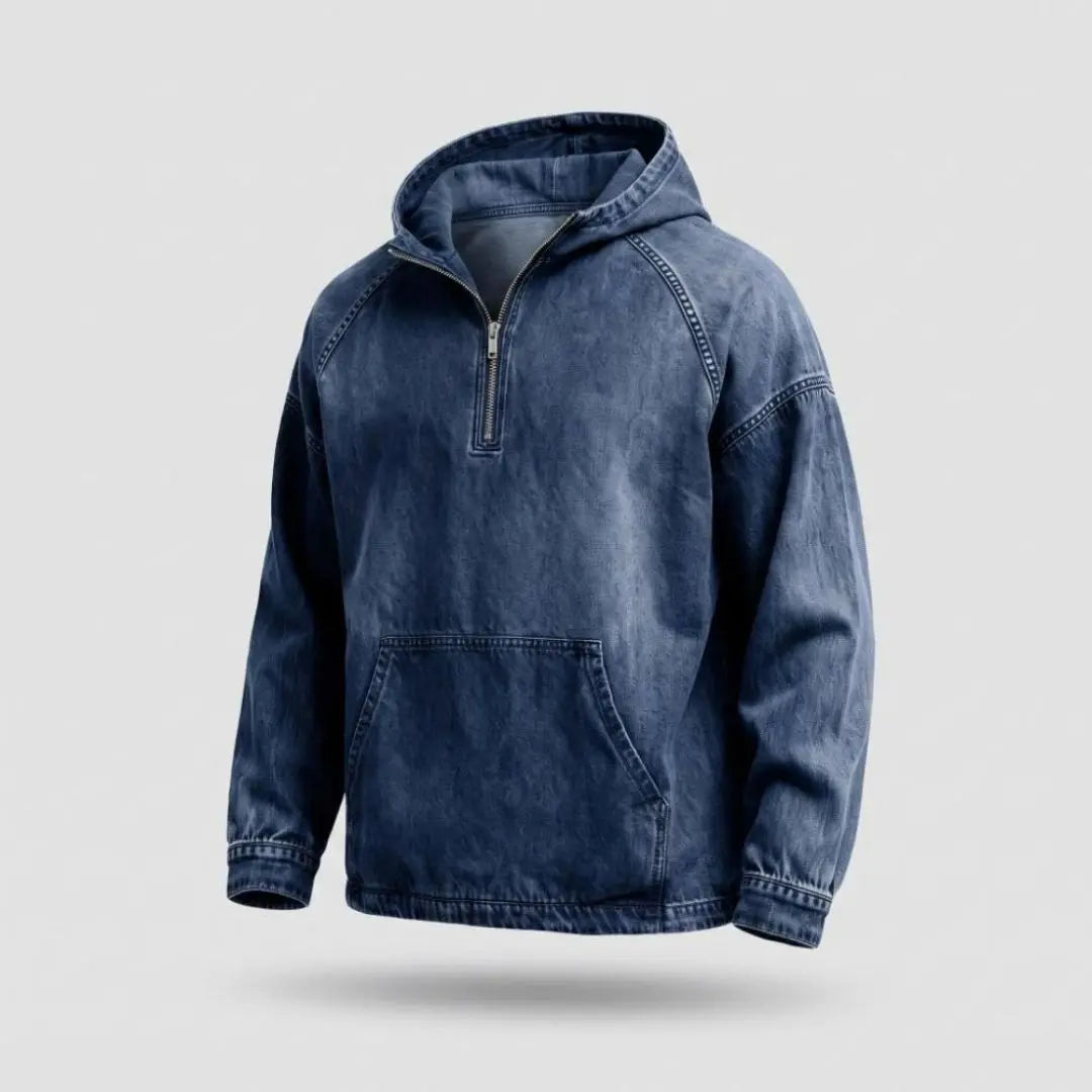 Rivington Half-zip Denim Men's Jacket - Olyndra London
