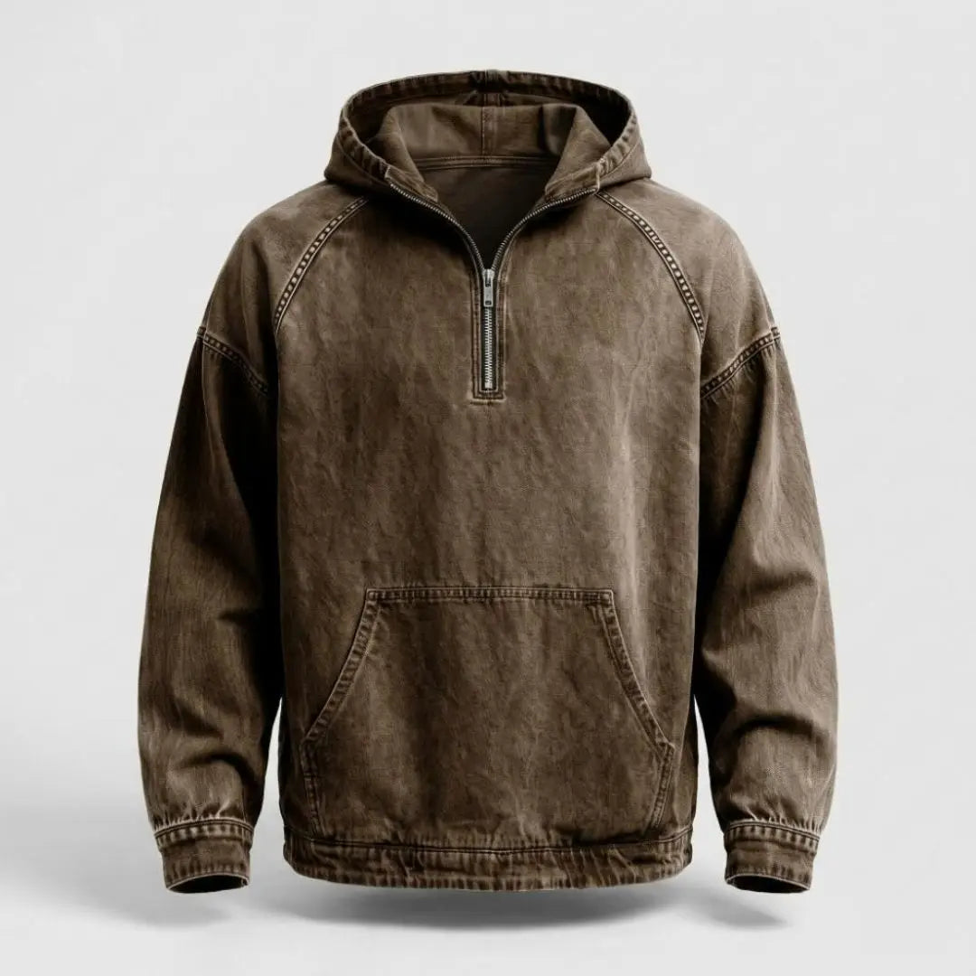 Rivington Half-zip Denim Men's Jacket - Olyndra London