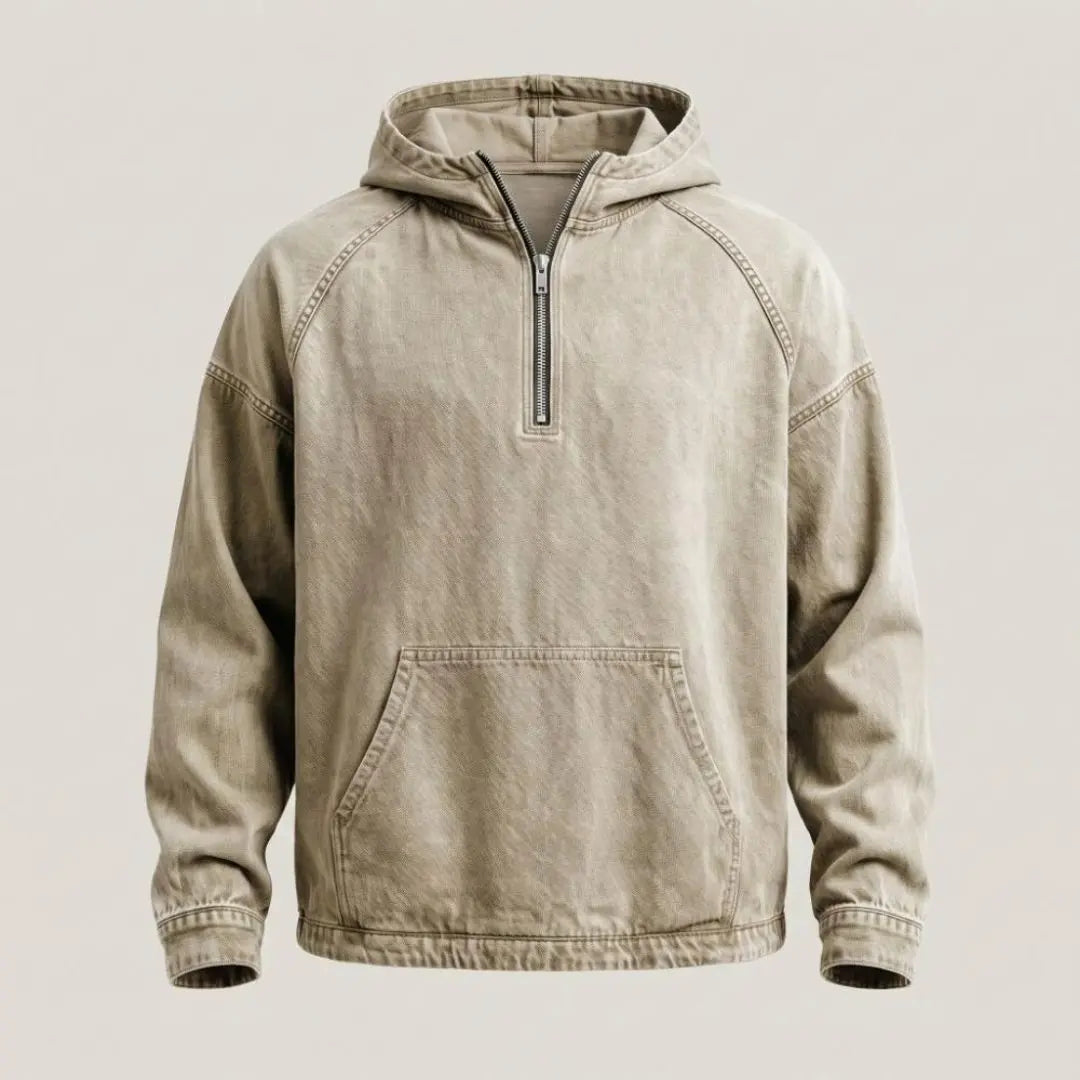 Rivington Half-zip Denim Men's Jacket - Olyndra London
