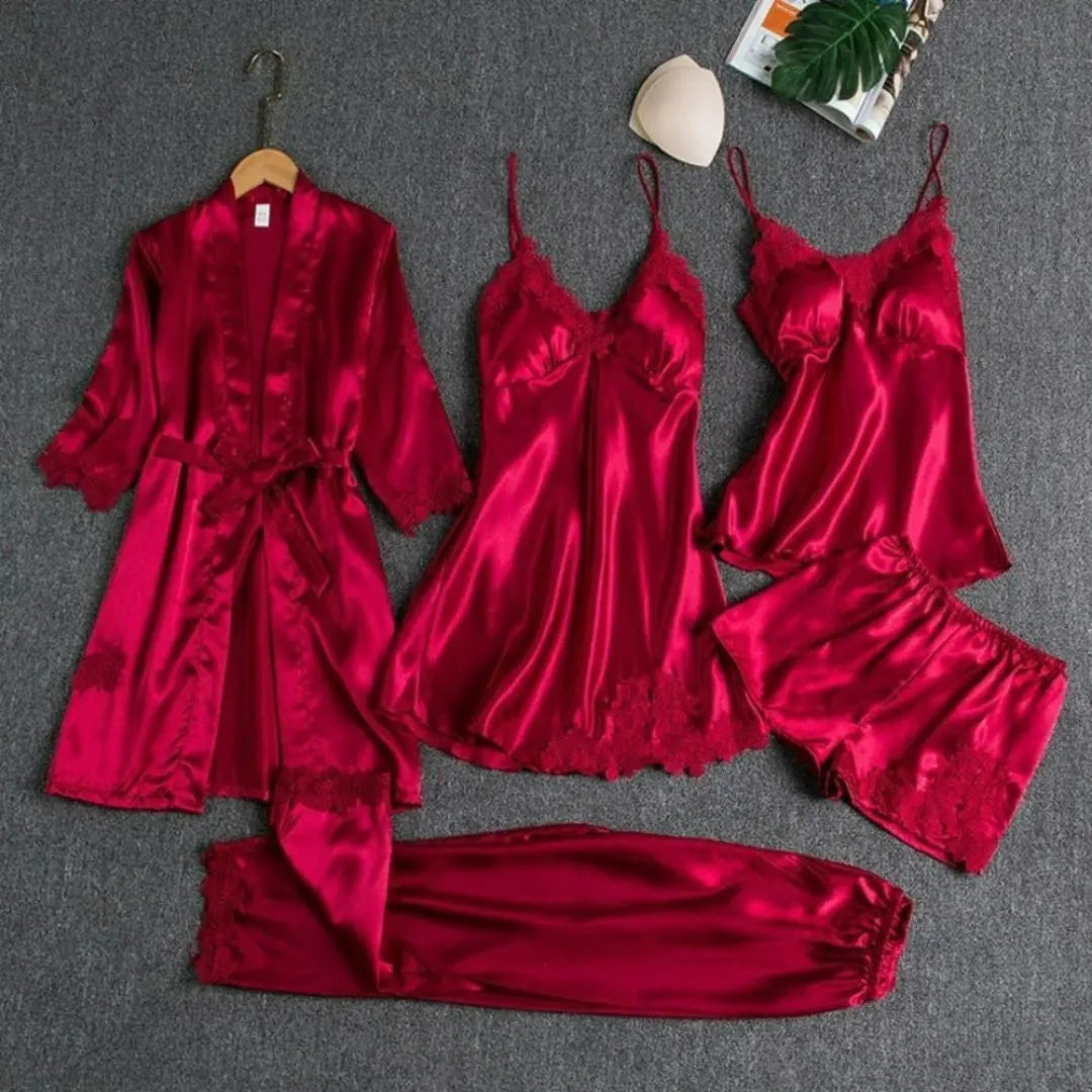 Rosanne - Women's Elegant Five-Piece Pyjama Set