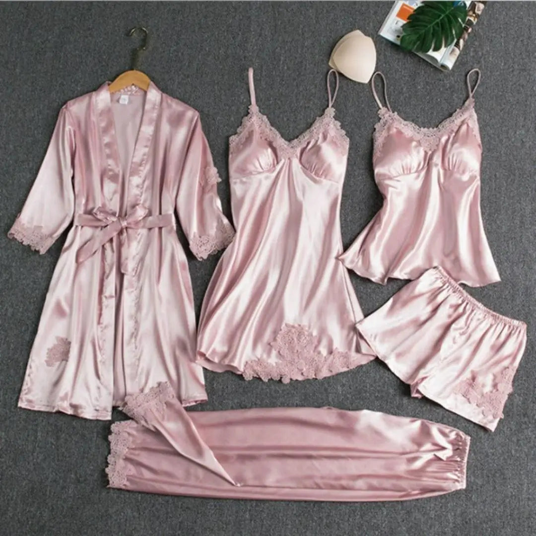 Rosanne - Women's Elegant Five-Piece Pyjama Set
