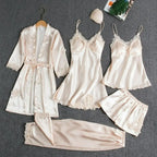 Rosanne - Women's Elegant Five-Piece Pyjama Set