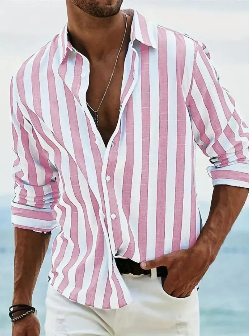 Leonard Striped Summer Men's Shirt - Olympus London