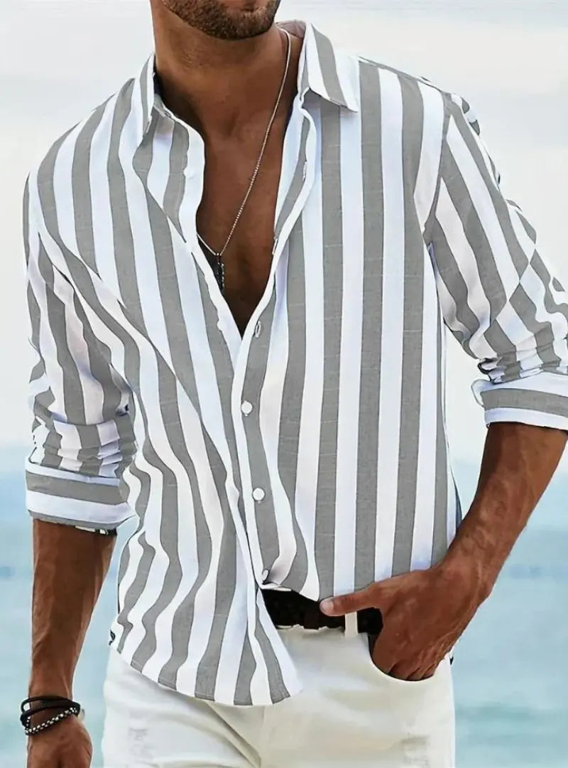 Leonard Striped Summer Men's Shirt - Olympus London
