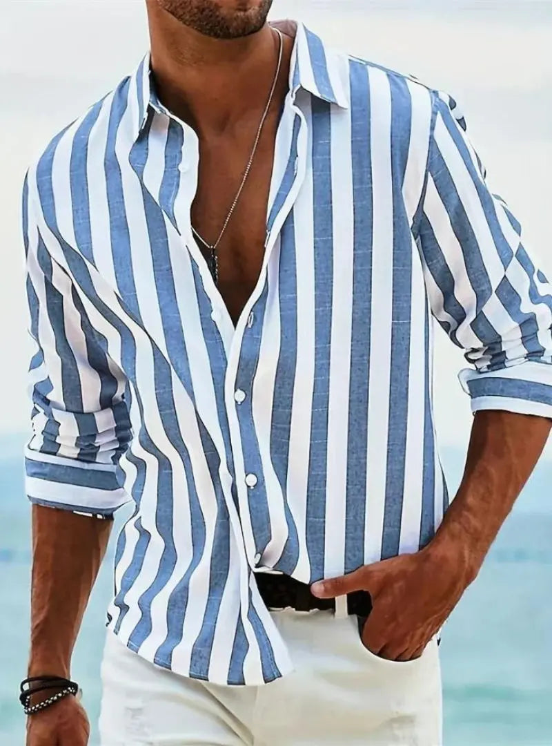 Leonard Striped Summer Men's Shirt - Olympus London