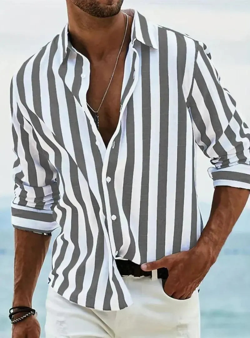Leonard Striped Summer Men's Shirt - Olympus London