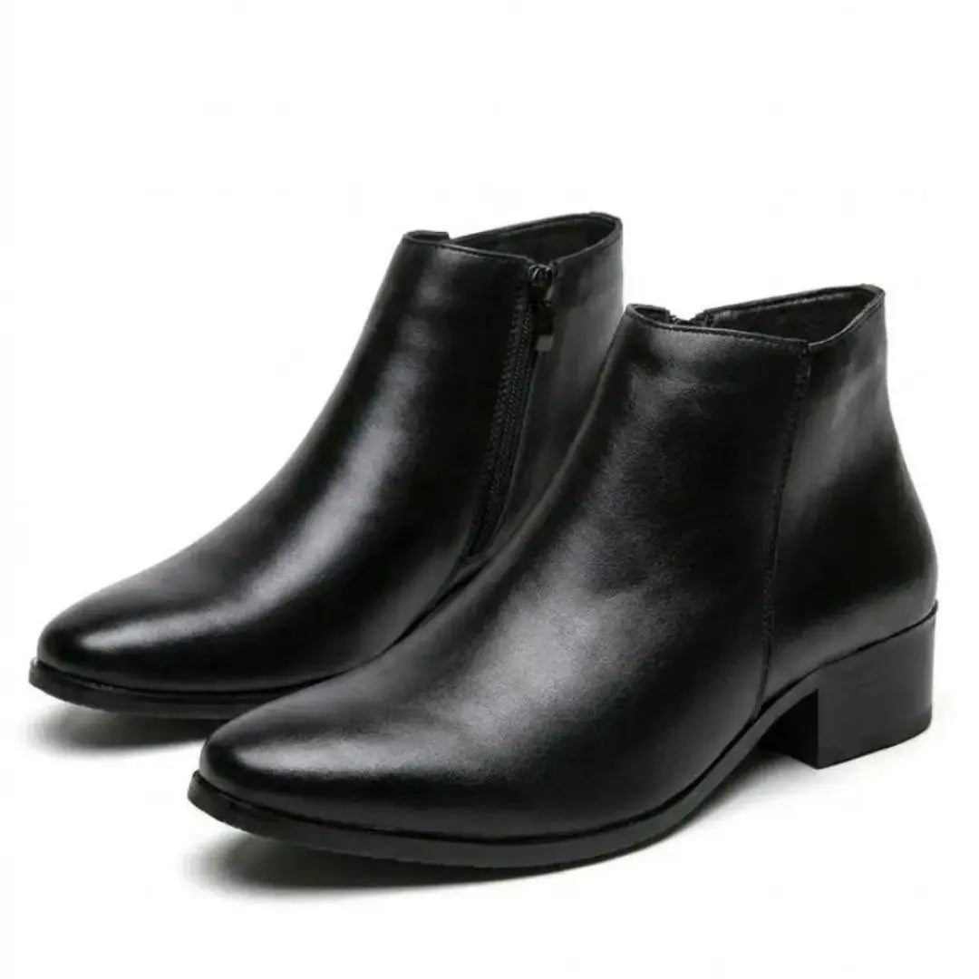The Mason Men's Brown Leather Zip Boot