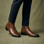The Mason Men's Brown Leather Zip Boot