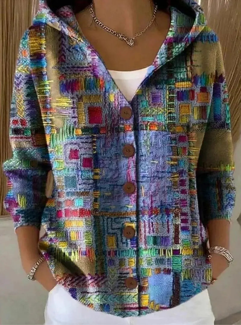 Yvaine - Women's Elegant Button Hooded Sweater