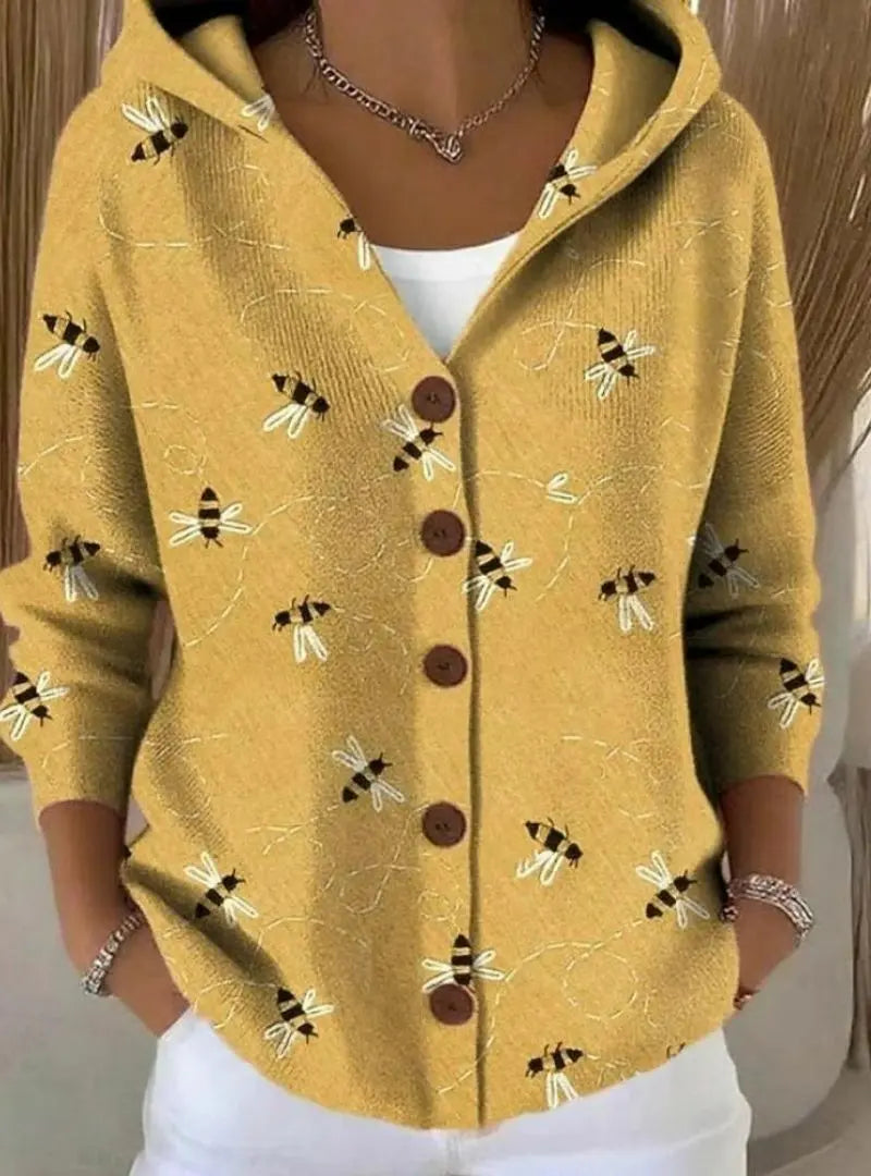 Yvaine - Women's Elegant Button Hooded Sweater