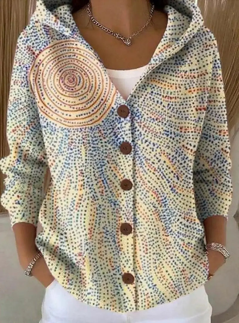 Yvaine - Women's Elegant Button Hooded Sweater